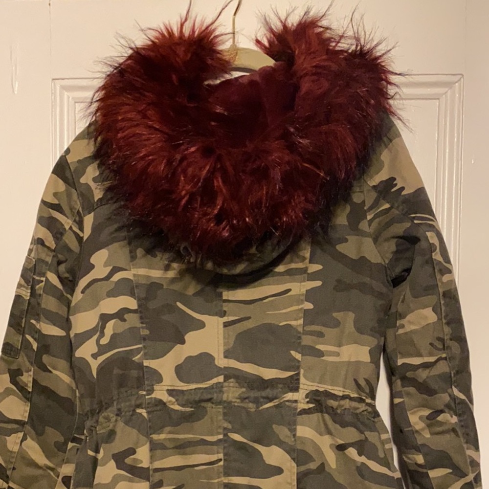 combat/ army jacket with fur